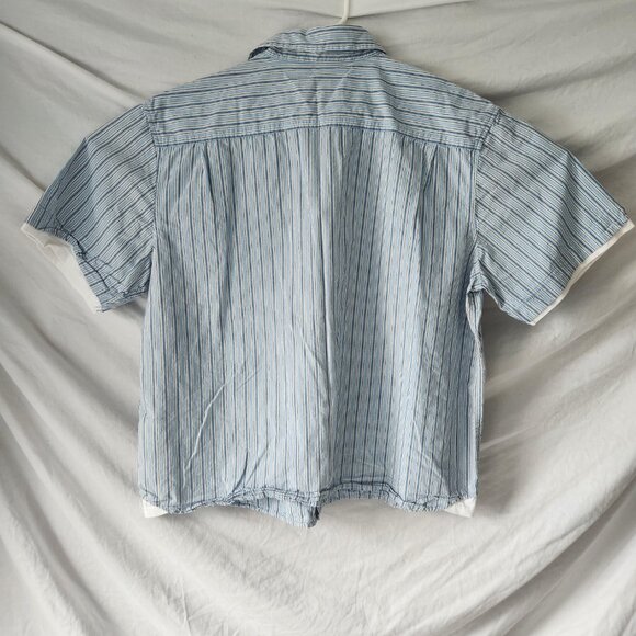 Signature by Levi Strauss XL Blue Striped Cotton Shirt | Chemise rayée bleue XL - Picture 7 of 8